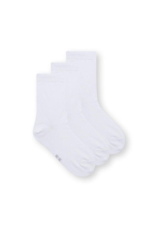 3er-Pack Mid Socks Socken Weiß (GOTS, Fairtrade, Vegan)