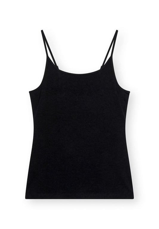 TT139 Basic Strap Top black (GOTS)
