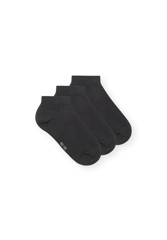 3er-Pack Low Socks Sneaker Socken Anthrazit Melange (GOTS, Fairtrade, Vegan)