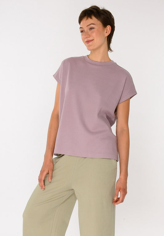 TT75 Boxy T-Shirt dark mauve (GOTS, vegan)