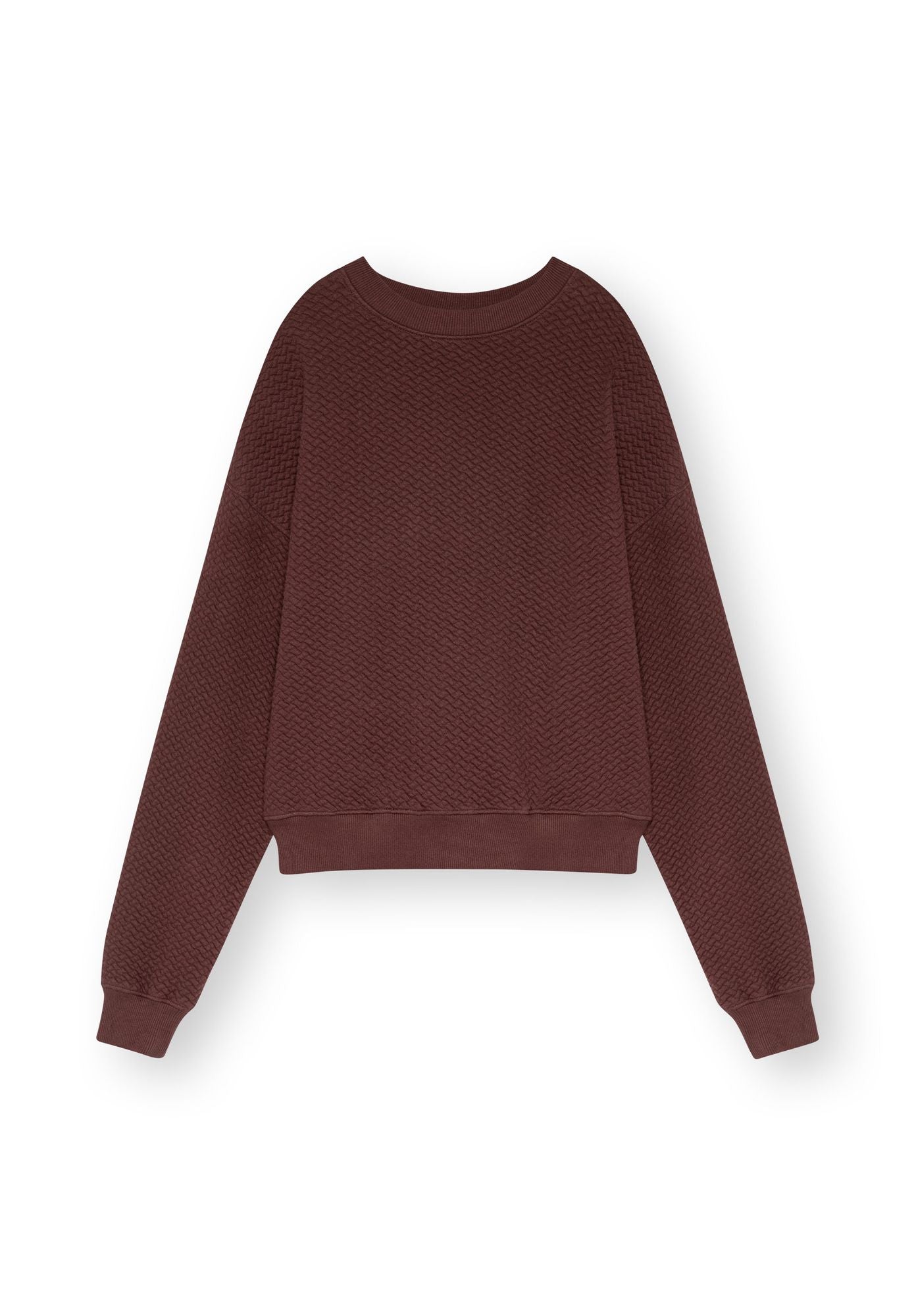 TT1022 Sweater Structured Oversized deep mahagony (GOTS, vegan)